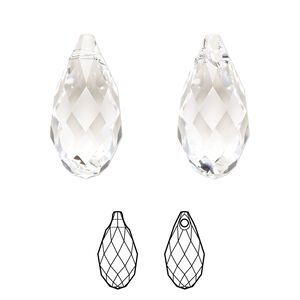 Briolette 1pk crystal, Crystal Passions® 21x10.5mm pendant drop 6010