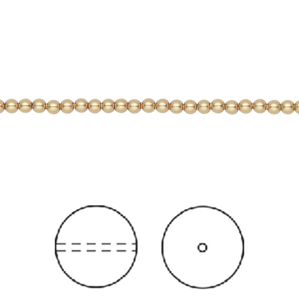 Pearl 1pkg1000 royal gold, Swarovski® 2mm round 5810 image number 0