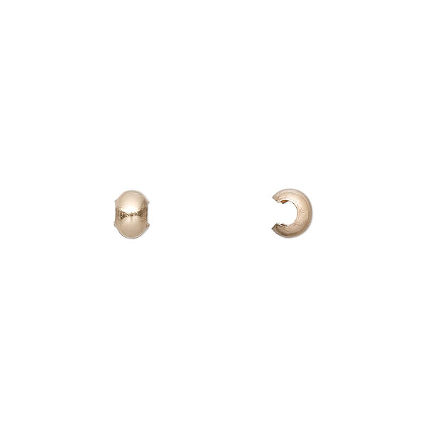 Crimp cover, 12Kt gold-filled, 4mm. Sold per pkg of 100. image number 0