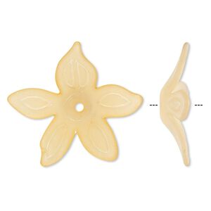 Component, acrylic, frosted orange, 25x5mm flower. Sold per pkg of 50.