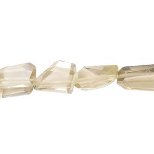 Lemon quartz 1pkg1, hand-cut faceted nugget bead 8 inch mini to medium