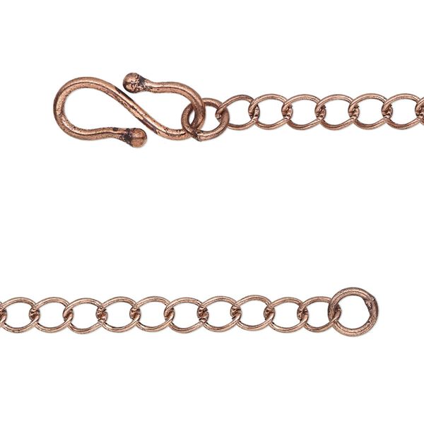 Chain, antique copper-plated brass, 4x3.5mm curb, 18 inches. Sold individually. image number 0