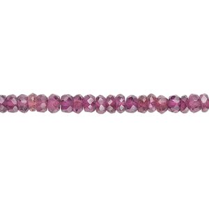 Rhodolite garnet 1pkg1, hand-cut faceted rondelle bead 15.5-16 inch 4x2mm-4.5x3mm