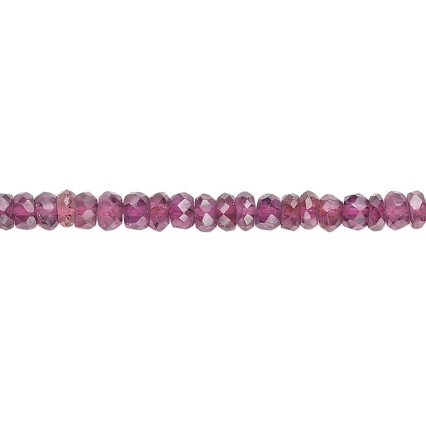 Rhodolite garnet 1pkg1, hand-cut faceted rondelle bead 15.5-16 inch 4x2mm-4.5x3mm image number 0