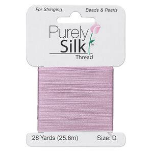 Thread, Purely Silk™, lilac, size D. Sold per 28-yard card.