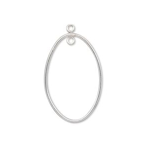 Drop, sterling silver-filled, 26x18mm open oval with loop. Sold per pkg of 2.