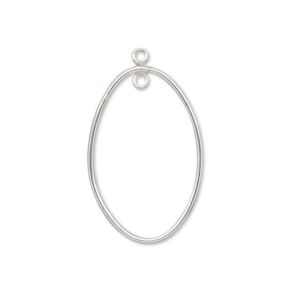 Drop, sterling silver-filled, 26x18mm open oval with loop. Sold per pkg of 2. image number 0