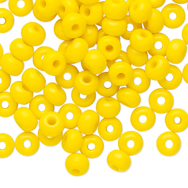 Seed bead, Preciosa Ornela Czech glass, pkg/500g, #2 rocaille, opaque yellow, (83130). image number 0