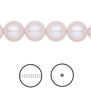Pearl 100pk iridescent dreamy rose, Swarovski® 10mm round 5810