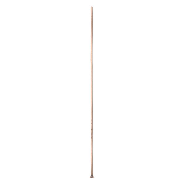 Head pin, antique copper-plated brass, 3 inches, 21 gauge. Sold per pkg of 100. image number 0