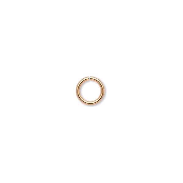 Jump ring, gold-plated brass, 7mm round, 5.1mm inside diameter, 18 gauge. Sold per pkg of 100. image number 0