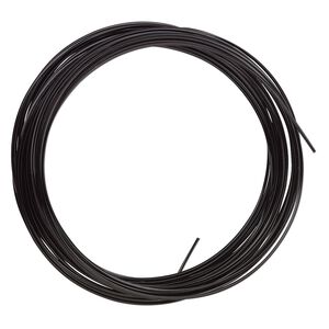 Wire, ParaWire™, black enamel copper, square, 21 gauge. Sold per 7-yard section.