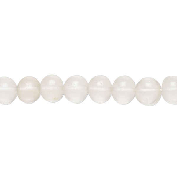 Ecru quartz 1pkg1, hand-cut uneven round bead natural C grade, 14 inch 6-8mm image number 0