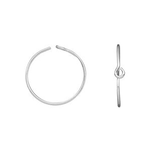 Hoop, sterling silver, 15mm round. Sold per pkg of 5 pairs.