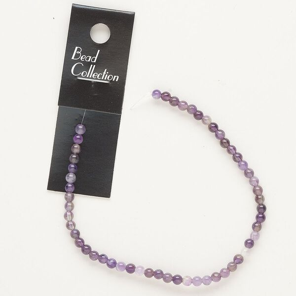 Amethyst 1pkg1, round bead natural 8 inch 4mm image number 0