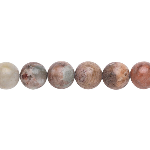 Bead, petrified wood jasper (natural), 8mm round, B grade, Mohs hardness 7. Sold per 15-1/2" to 16" strand. image number 0