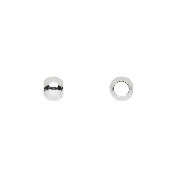 Bead, sterling silver, 6mm round. Sold per pkg of 50. image number 0