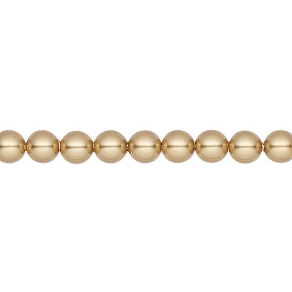 Pearl 500pk bright gold, Swarovski® 5mm round 5810 image number 0