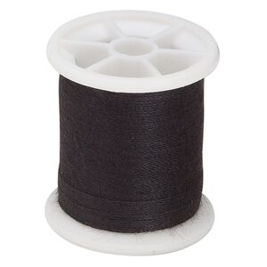 Thread, Kevlar®, black, 0.2mm diameter, 7-pound test. Sold per 50-yard spool.