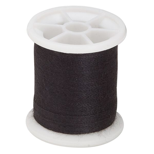 Thread, Kevlar®, black, 0.2mm diameter, 7-pound test. Sold per 50-yard spool. image number 0