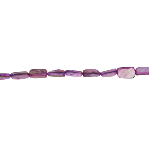 Mother-of-pearl shell 1pkg1, stick bead 15 inch dark purple and pink 17x7mm-19x11mm image number 1
