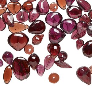Rhodolite garnet / garnet 1pkg1, hand-cut top-drilled / center-drilled mixed shape bead natural 1 oz mix 4mm-11x8mm