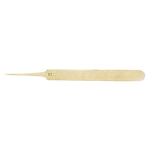 Tweezers 1pkg1, brass, 5 inches with straight tip
