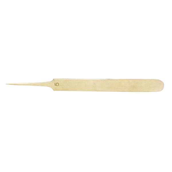Tweezers 1pkg1, brass, 5 inches with straight tip image number 0