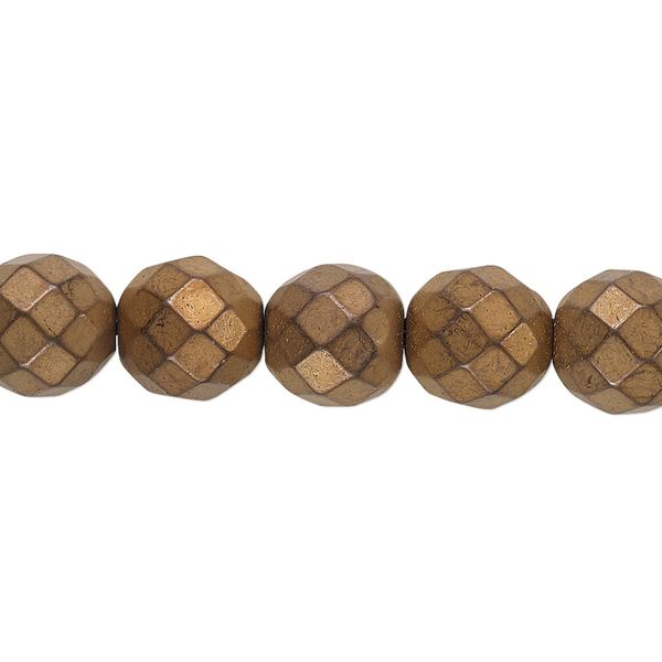 Hemalyke™ 1pkg1, matte electroplated faceted round bead 15.5-16 inch 10mm image number 0