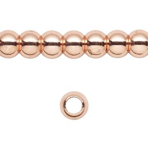 Bead, copper-finished brass, 8x6mm crow. Sold per 8-inch strand.