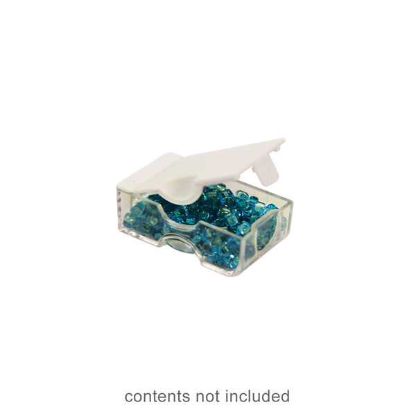 Organizer, Tiny Containers™, Bead Storage Solutions™, plastic, clear and opaque off-white, 2 x 1-1/8 x 3/4 inches. Sold per 13-piece set. image number 0