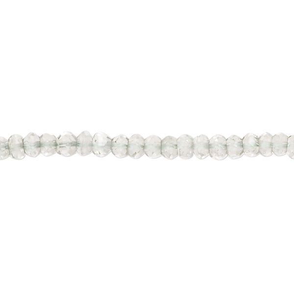 Green quartz 1pkg1, hand-cut faceted rondelle bead 13 inch 3x2mm-4x4mm image number 0