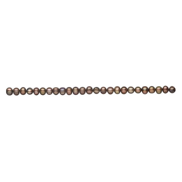 Freshwater pearl 1pkg1, semi-round, 15.5-16 inch dark steel 9-12mm cultured image number 1
