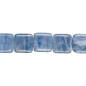 Blue kyanite 1pkg1, hand-cut flat square bead natural 8 inch 10mm