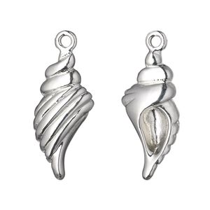 Charm, silver-finished "pewter" (zinc-based alloy), 26x13mm single-sided puffed shell. Sold per pkg of 4.