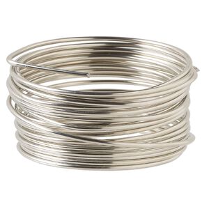 Wire, Wrapit®, nickel silver, half-hard, round, 12 gauge. Sold per 0.25-pound spool, approximately 13 feet.
