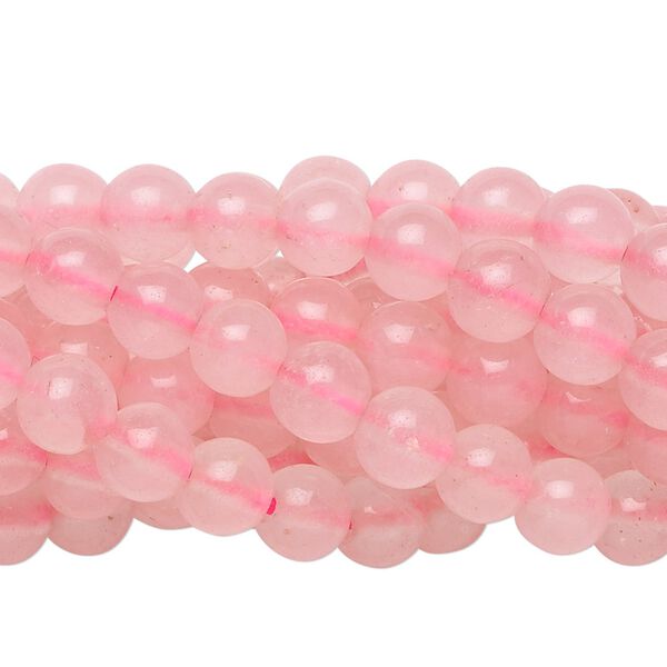 Rose quartz 1pkg10, round bead 15.5-16 inch 6mm image number 0