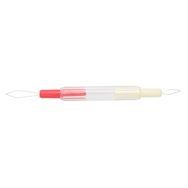 Needle threader, plastic and steel, multicolored, 4 inches with standard and extra-large. Sold individually. image number 0