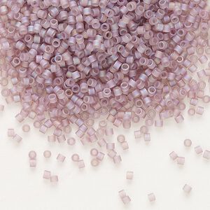 Seed bead, Delica®, glass, pkg/250g, #11 round, translucent matte rainbow smoky amethyst (DB-0857).