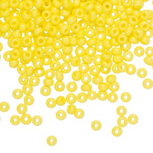 Seed bead, Preciosa Ornela Czech glass, pkg/500g, #8 rocaille, opaque terra intensive dyed yellow chalkwhite, (16A86).