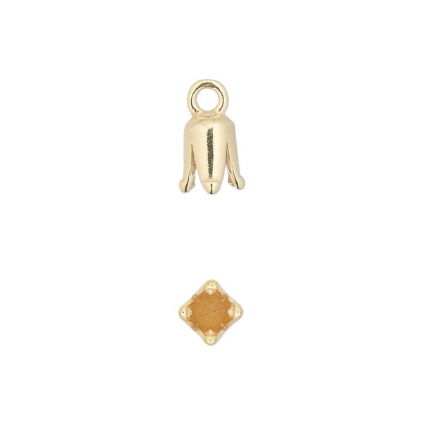 Cord end, JBB Findings, gold-plated pewter (tin-based alloy), 8x5mm cone with 3mm inside diameter. Sold per pkg of 2. image number 0