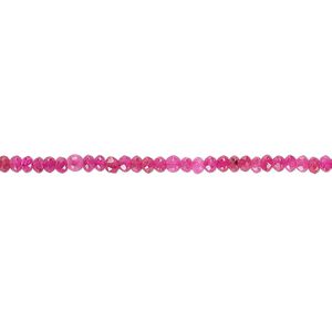 Ruby 1pkg1, hand-cut faceted rondelle bead 7 inch 2x1mm-2x2mm