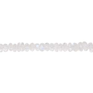 Rainbow moonstone 1pkg1, hand-cut faceted rondelle bead natural 8 inch graduated 3x1mm-4x3mm