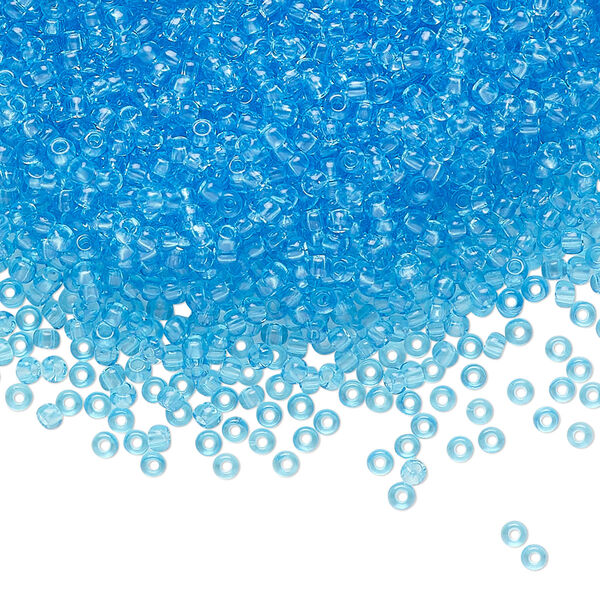 Seed bead, Preciosa Ornela Czech glass, pkg/500g, #11 rocaille, transparent sky blue, (60010). image number 0