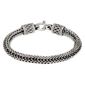 Bracelet, Hill Tribes, antique silver-plated brass, 7mm wide, 6 inches with hook-and-eye clasp. Sold individually.
