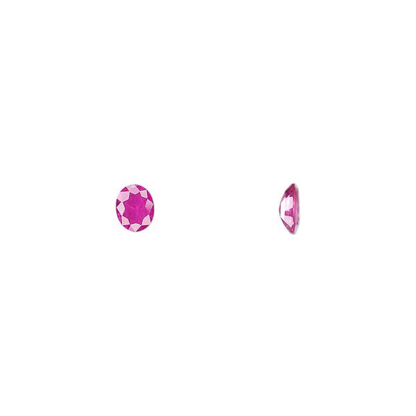 Ruby 1pkg1, hand-cut faceted oval gem 5x4mm image number 0