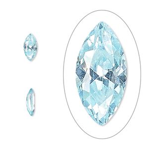 Gem, cubic zirconia, aqua blue, 8x4mm faceted marquise, Mohs hardness 8-1/2. Sold per pkg of 2.