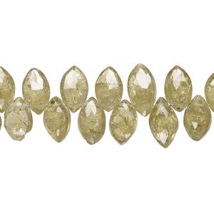 Vesuvianite 1pkg1, hand-cut top-drilled faceted marquise bead natural 8 inch 7x5mm-10x6mm
