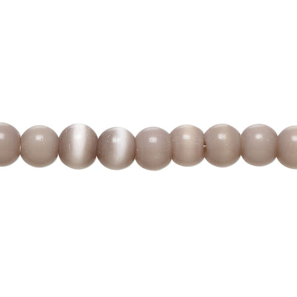 Bead, cat's eye glass (fiber optic glass), light purple, 5-7mm irregular round. Sold per 14-inch strand, approximately 70 beads. image number 0