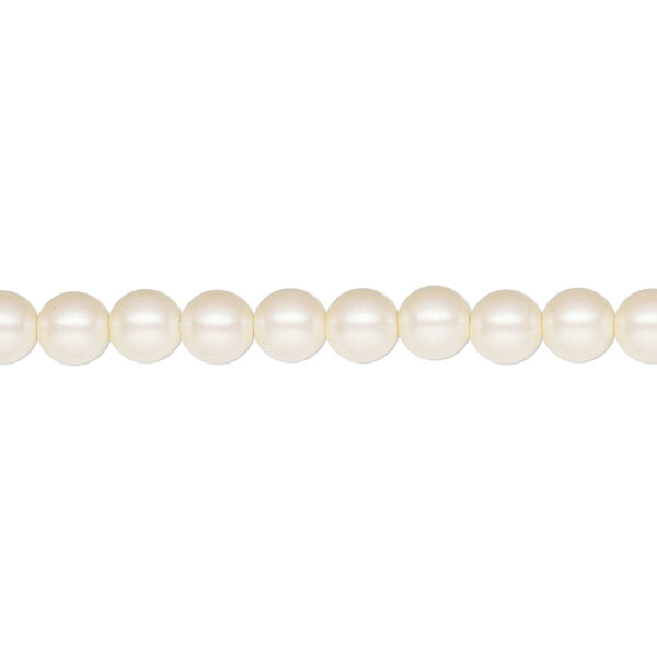Pearl 500pk pearlescent cream, Preciosa Czech crystal 5mm round image number 0